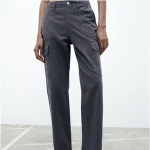 Navy Zara Cargo Pants